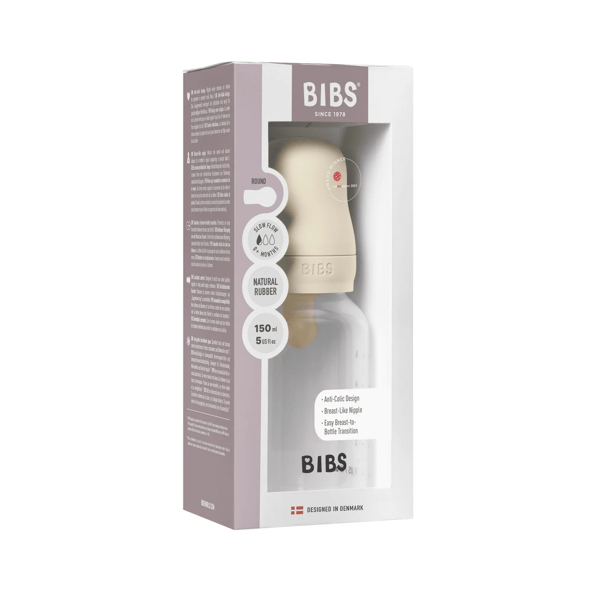 Set de biberons PP sans BPA avec tétine ronde en latex Bibs