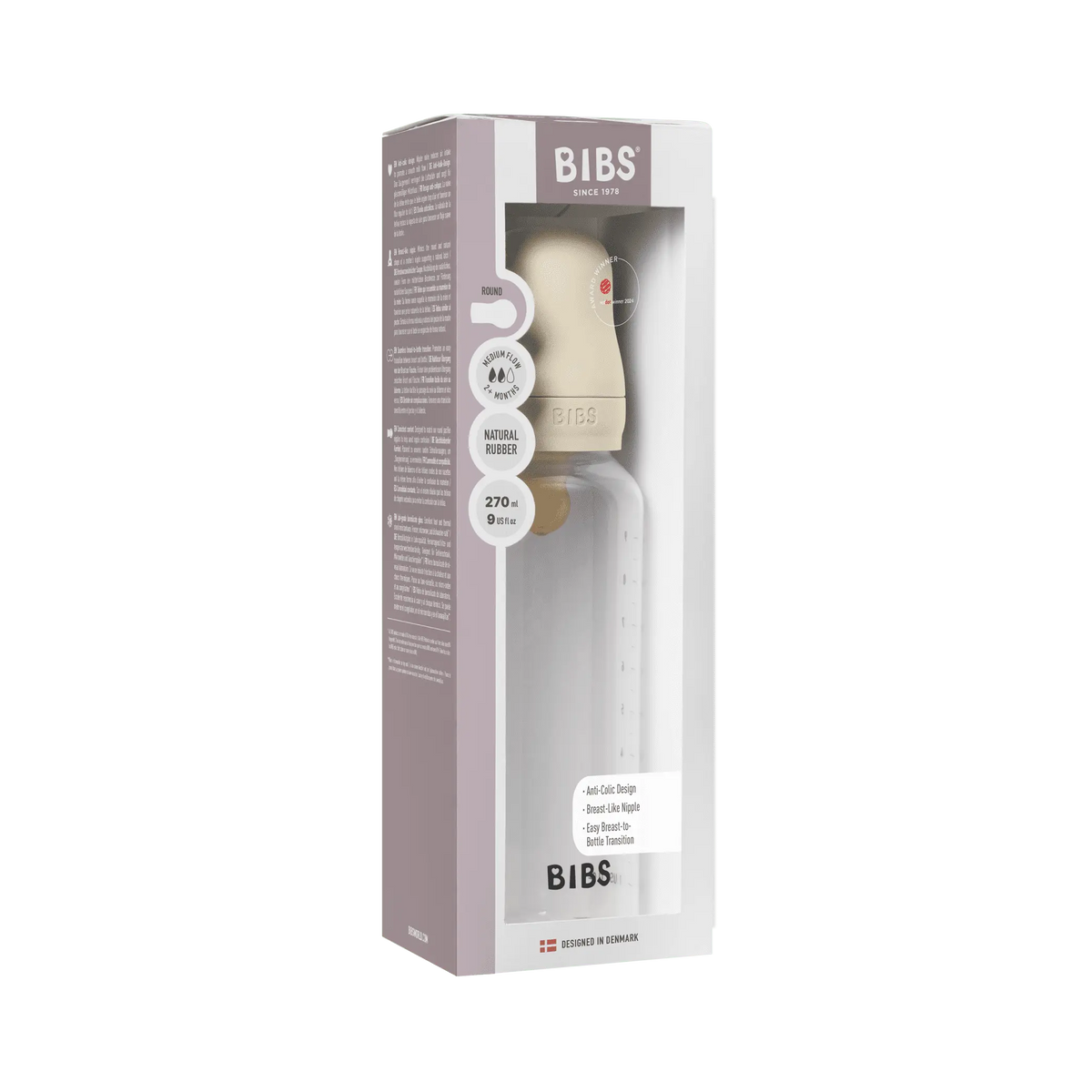 Set de biberons PP sans BPA avec tétine ronde en latex Bibs