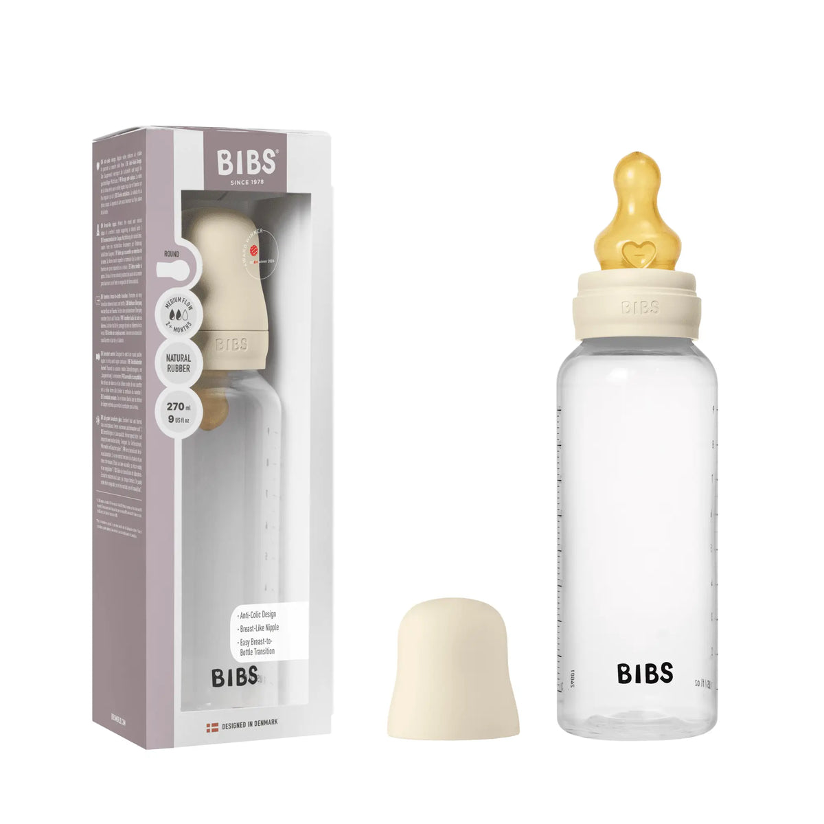 Set de biberons PP sans BPA avec tétine ronde en latex Bibs