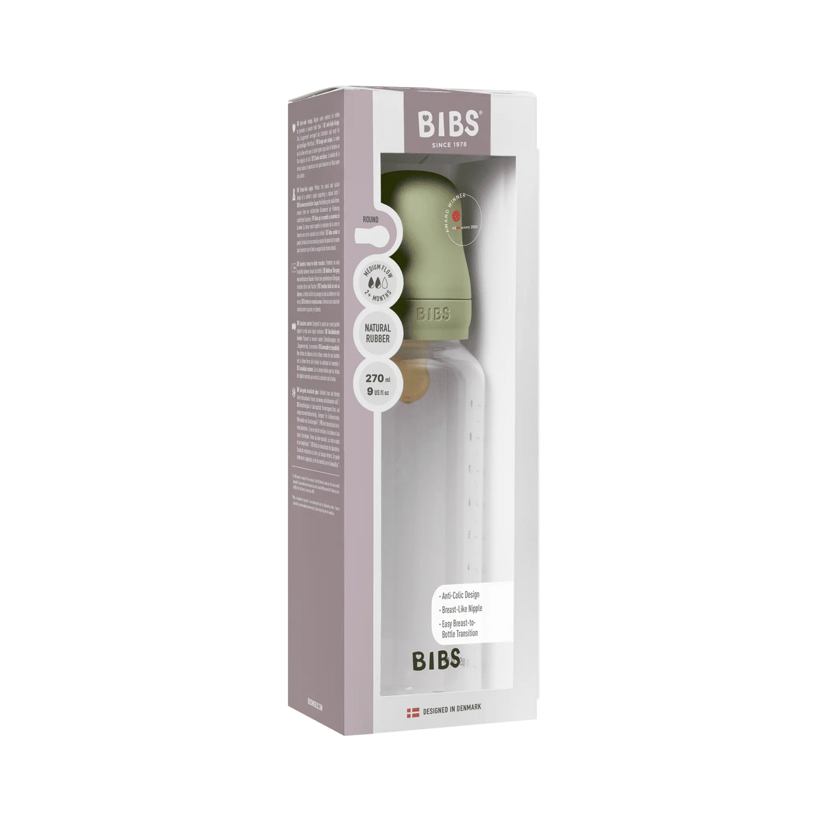 Set de biberons PP sans BPA avec tétine ronde en latex Bibs