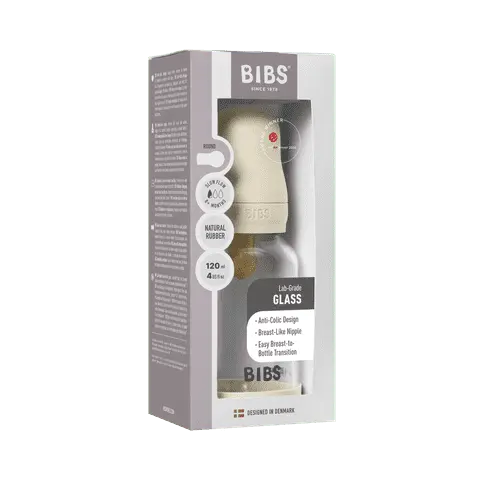 Set de biberons en verre 120ml ou 240ml avec tétine en latex Moutatchou