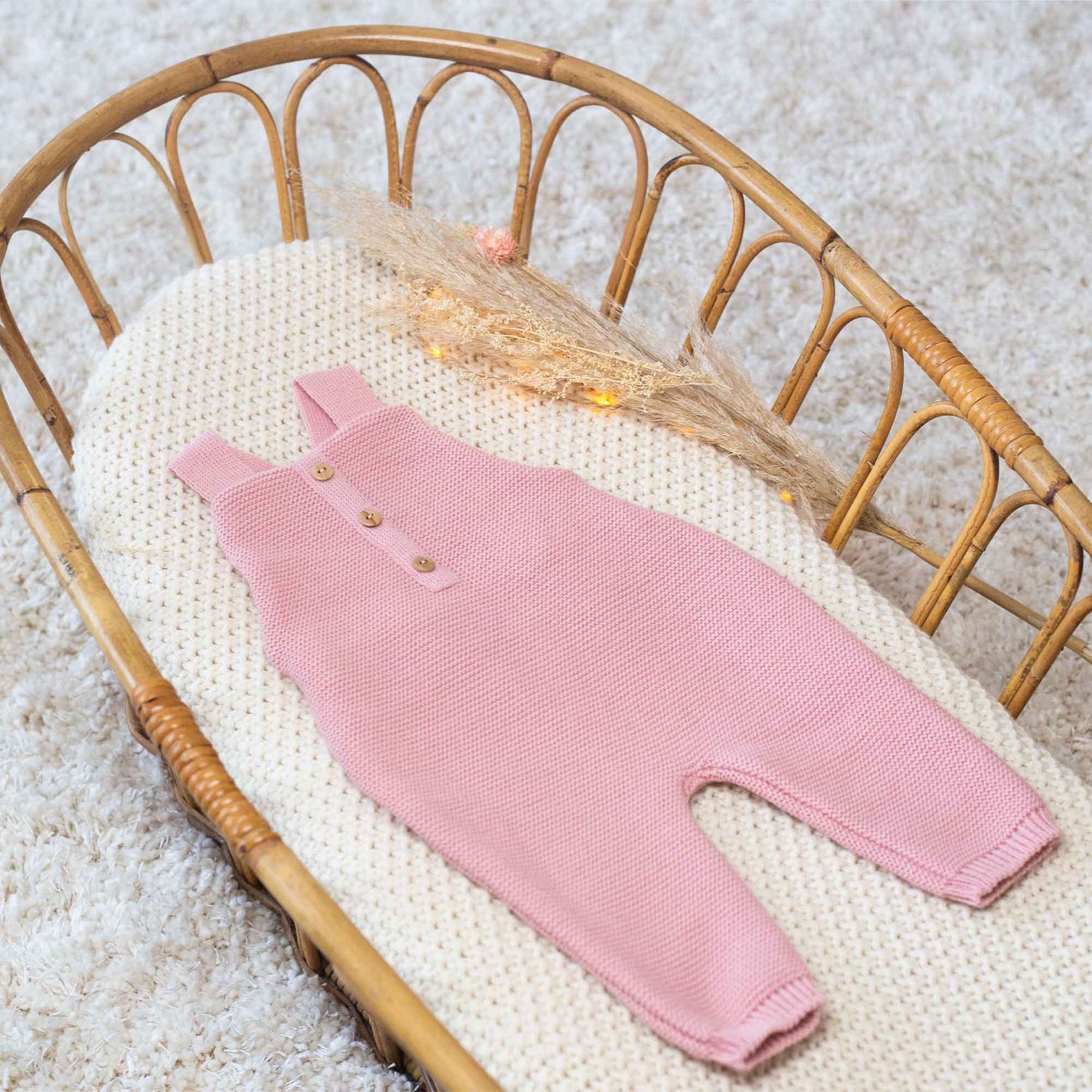 SALOPETTE MAILLE VIEUX ROSE 1/3M