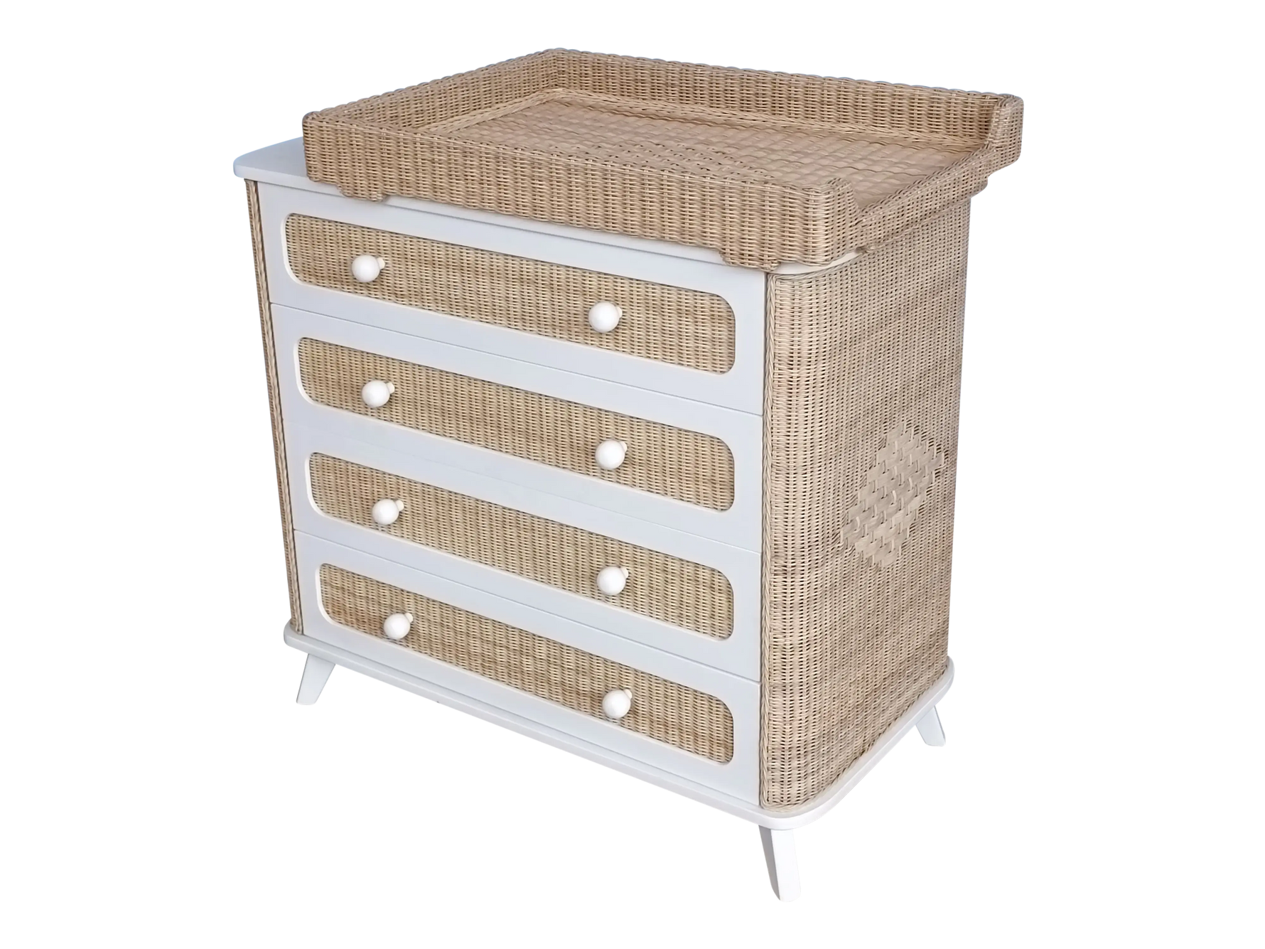 COQUILLAGE commode à langer en rotin Théo