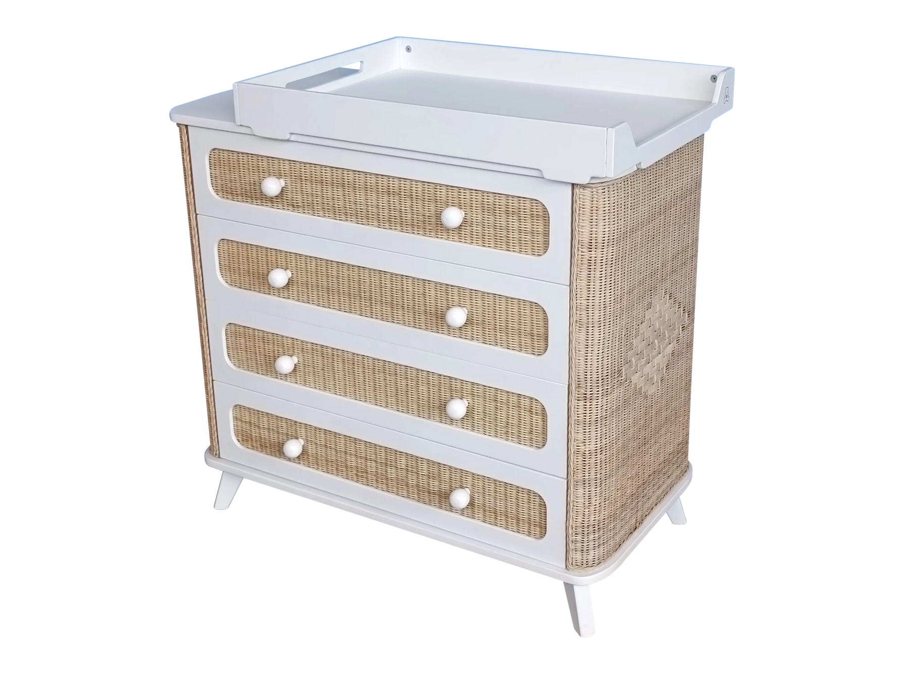 COQUILLAGE commode à langer en rotin Théo