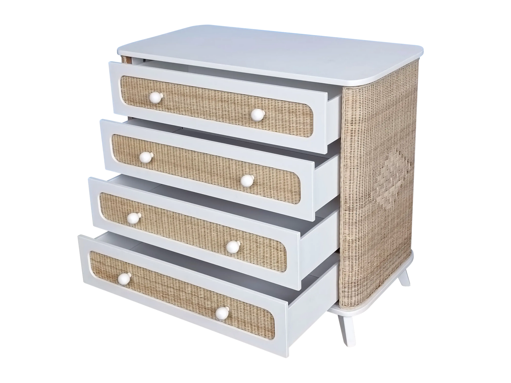 COQUILLAGE commode à langer en rotin Théo