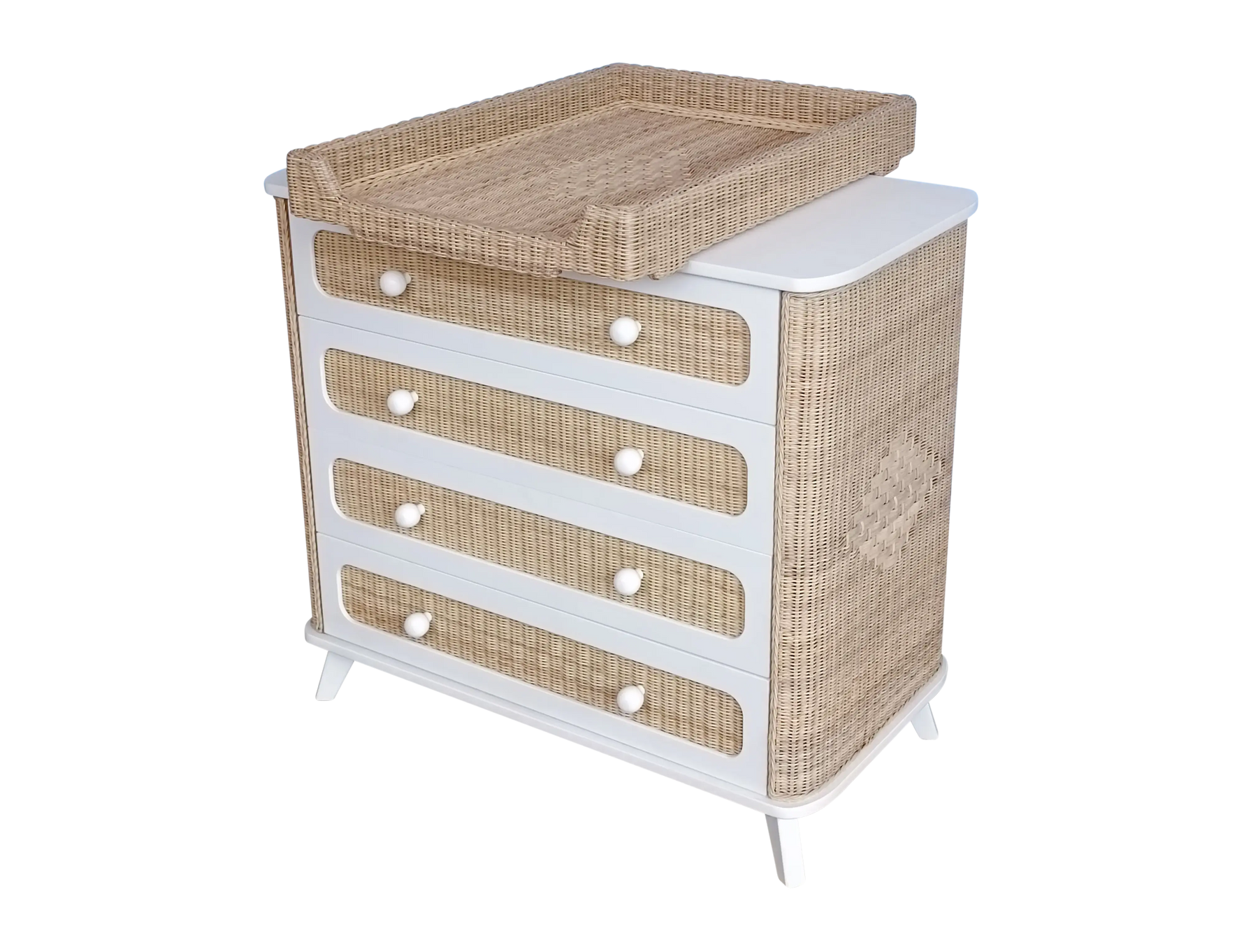 COQUILLAGE commode à langer en rotin Théo