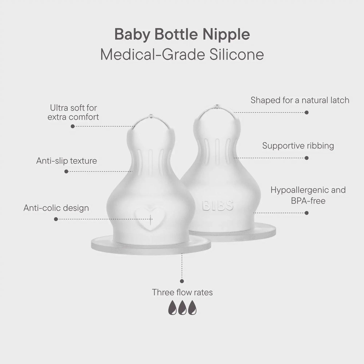 Tétines de biberon en silicone 2 Bibs