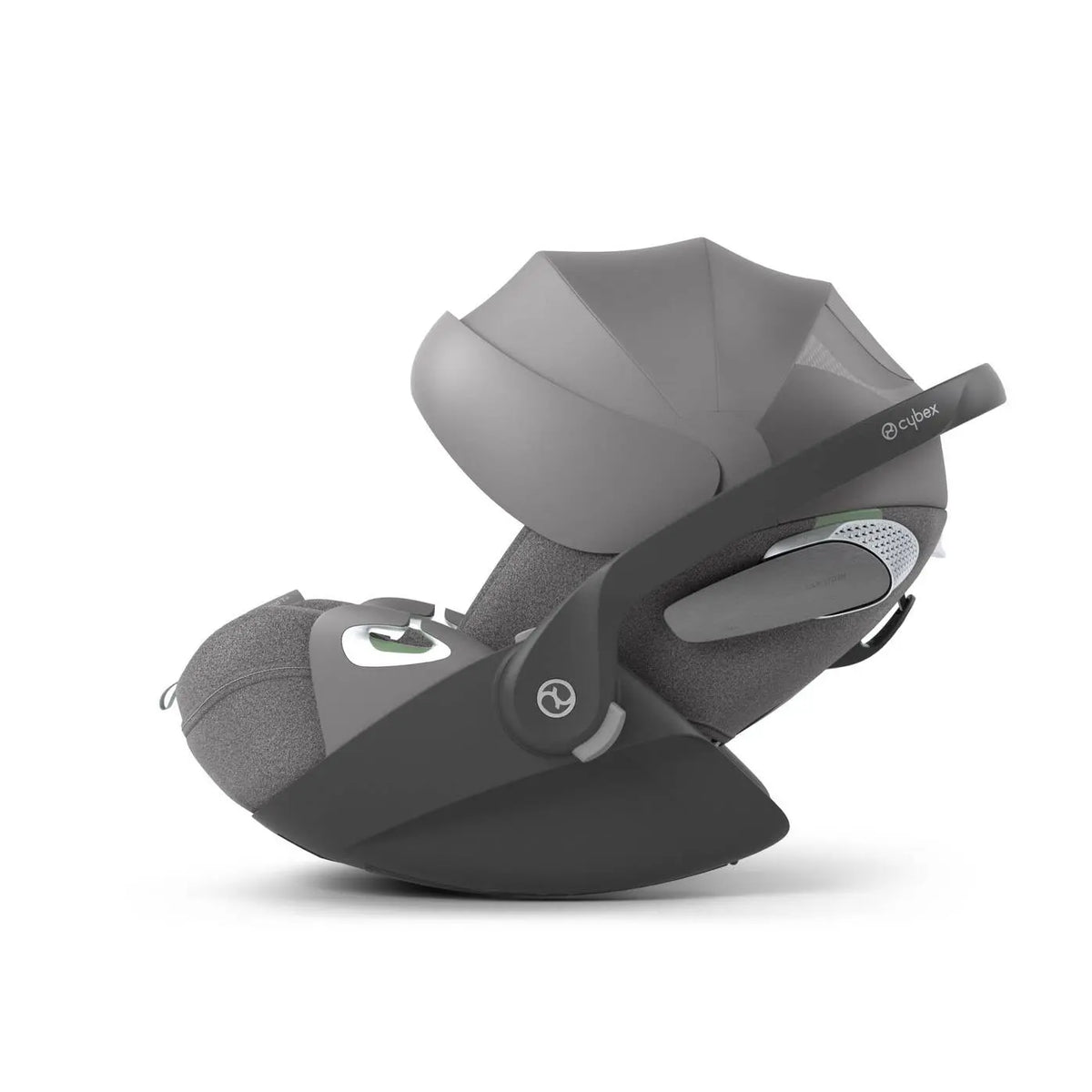 Siège-auto CYBEX Cloud T i-Size Mirage Grey en position latérale, adapté pour nouveau-né jusqu’à 24 mois