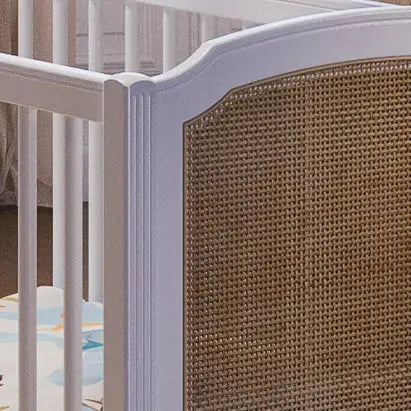 Lit Hermione style Louis XVI en rotin & bois massif coloris Neige Théo