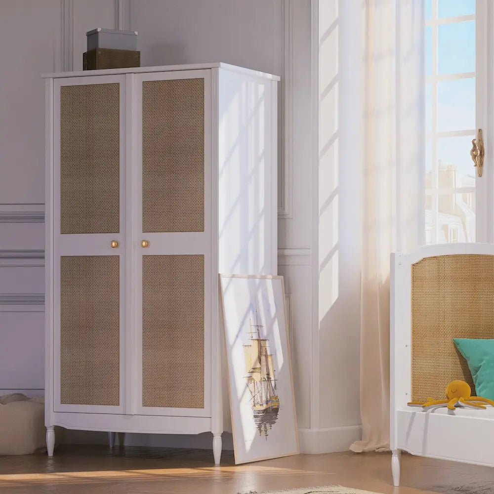 Chambre Hermione en bois massif & rotin Théo