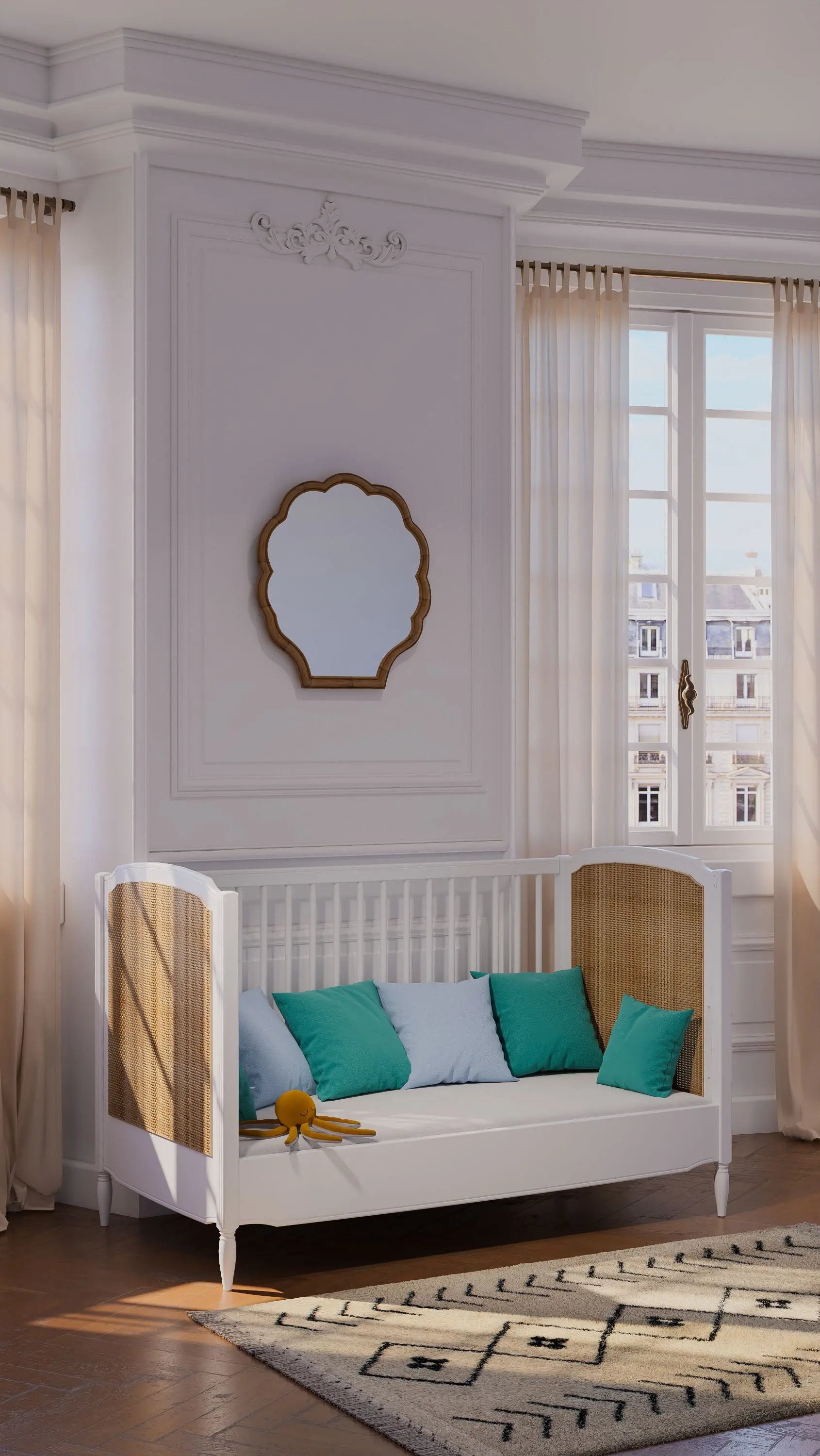 Chambre Hermione en bois massif & rotin Théo