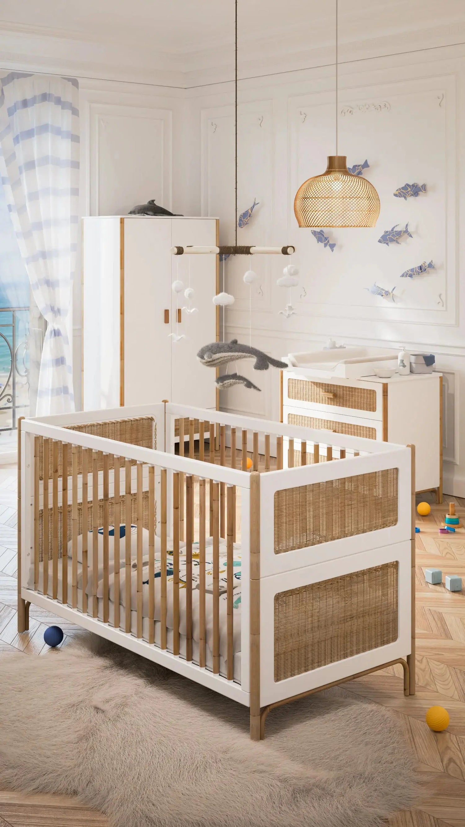 Lit bébé évolutif Océania Neige